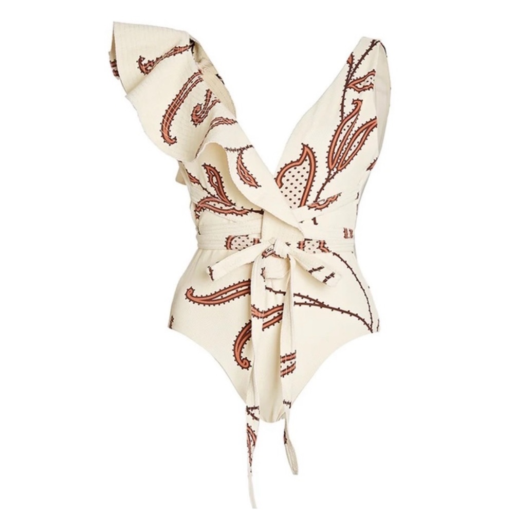 NWT Majorca OnePiece Bikini In Ruffle Tie Print - Picture 2 of 5